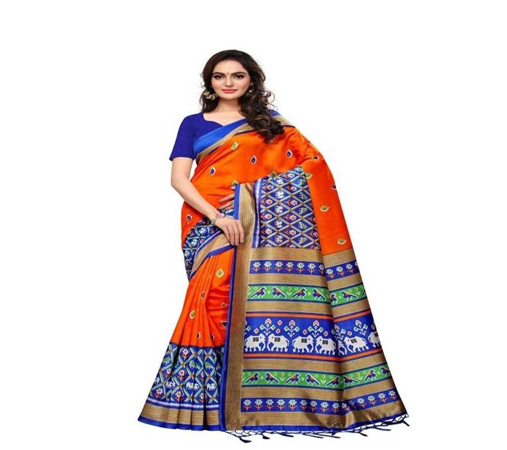Mayshury Silk Saree - Light Orange 