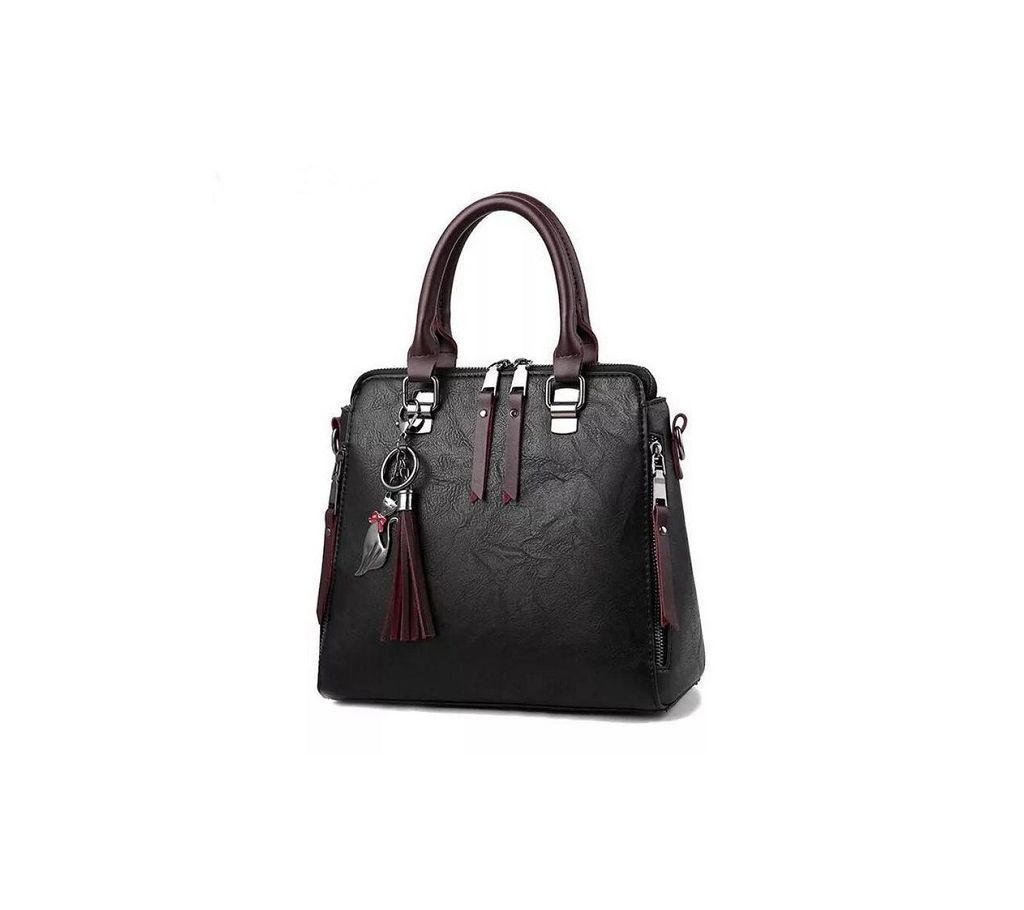 Women exclusive design PU leather handbag, shulder bag (1828) Black