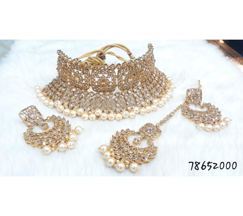 jaipuri copper goldplated choker