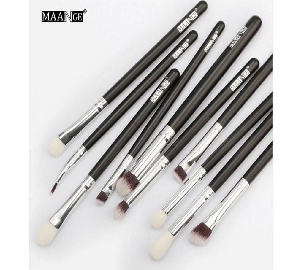 MAANGE 10pcs Makeup Brushes Set Pro Powder Eyeshadow Eyeliner Eye brow Blend Concealer Shading Make Up Brush