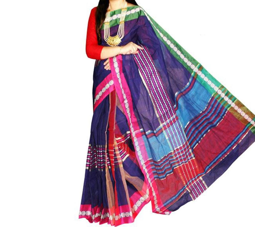 Navy blue & Multi Color combination Pure Cotton Saree