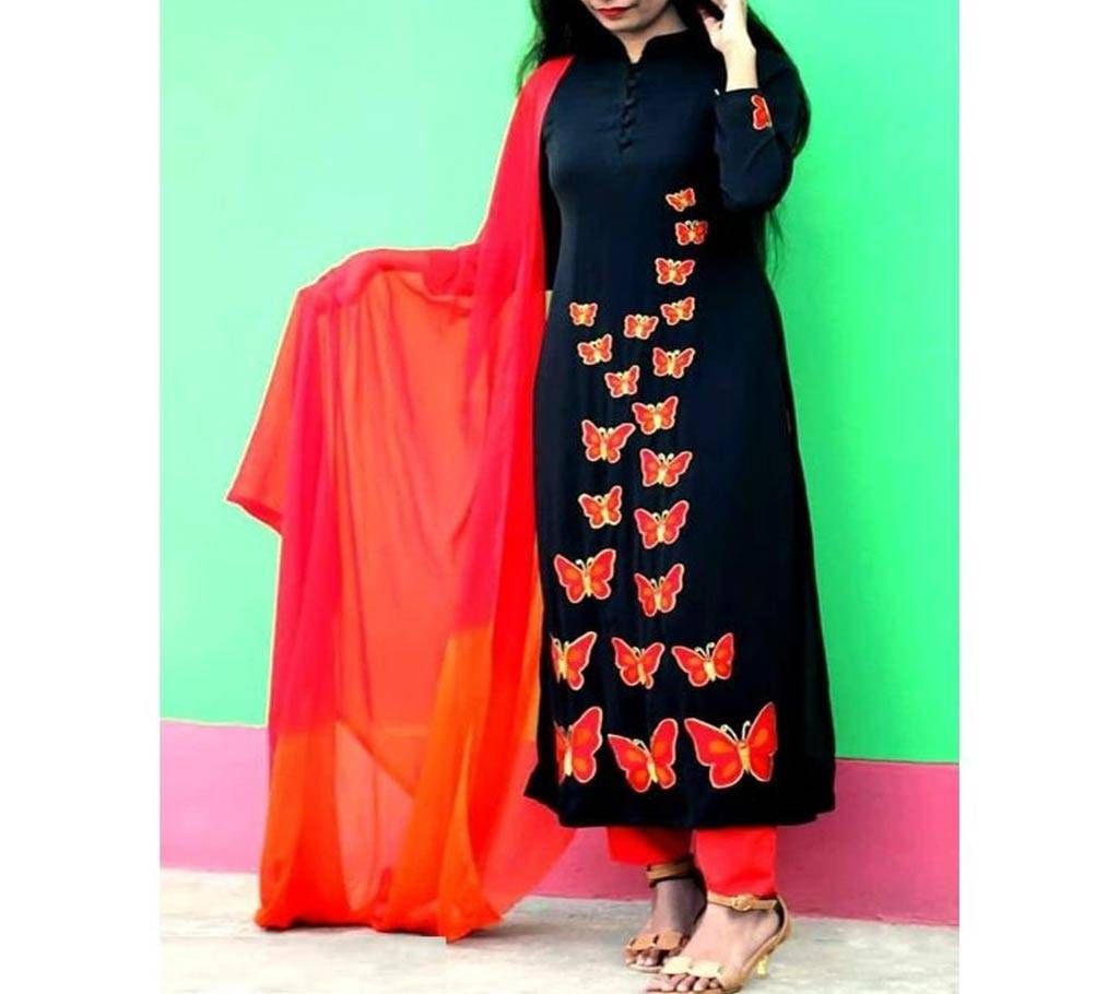 Unstitched block printed cotton salwar kameez ST-3pcs 