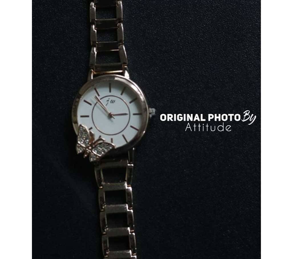 Goldbutterfly017 Women Crystal Ctone Fashion Silver Quartz Wrist Watch