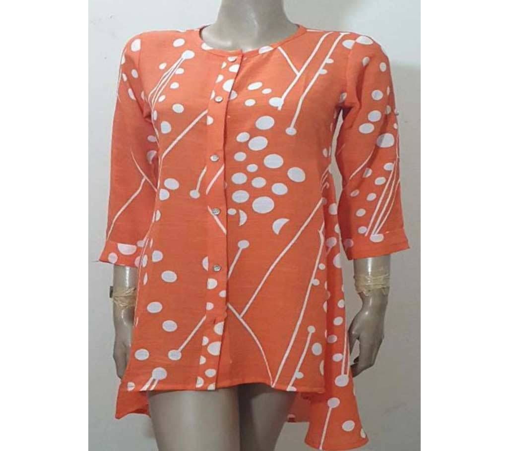 orange cotton short kurti