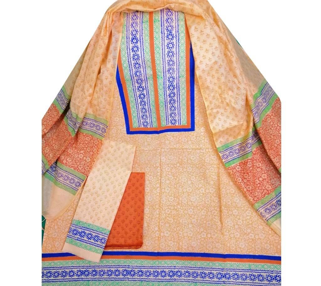 Unstitched Cotton Screen Print 3Pcs - 02 - ORP