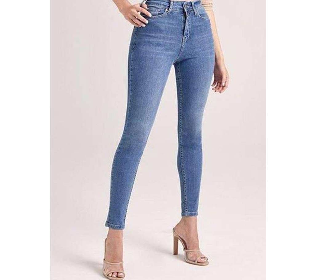 Sky Blue Denim Pant For Women