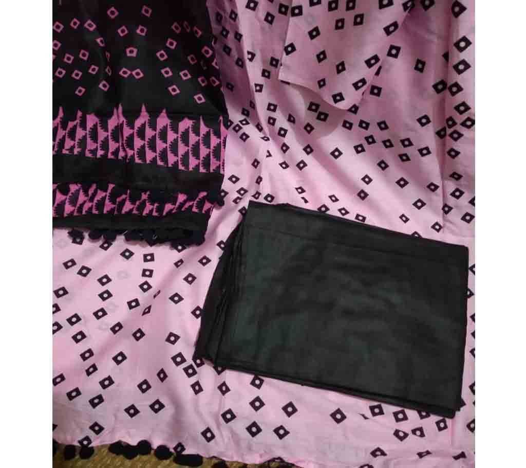 Unstitched Cotton three piece - 014