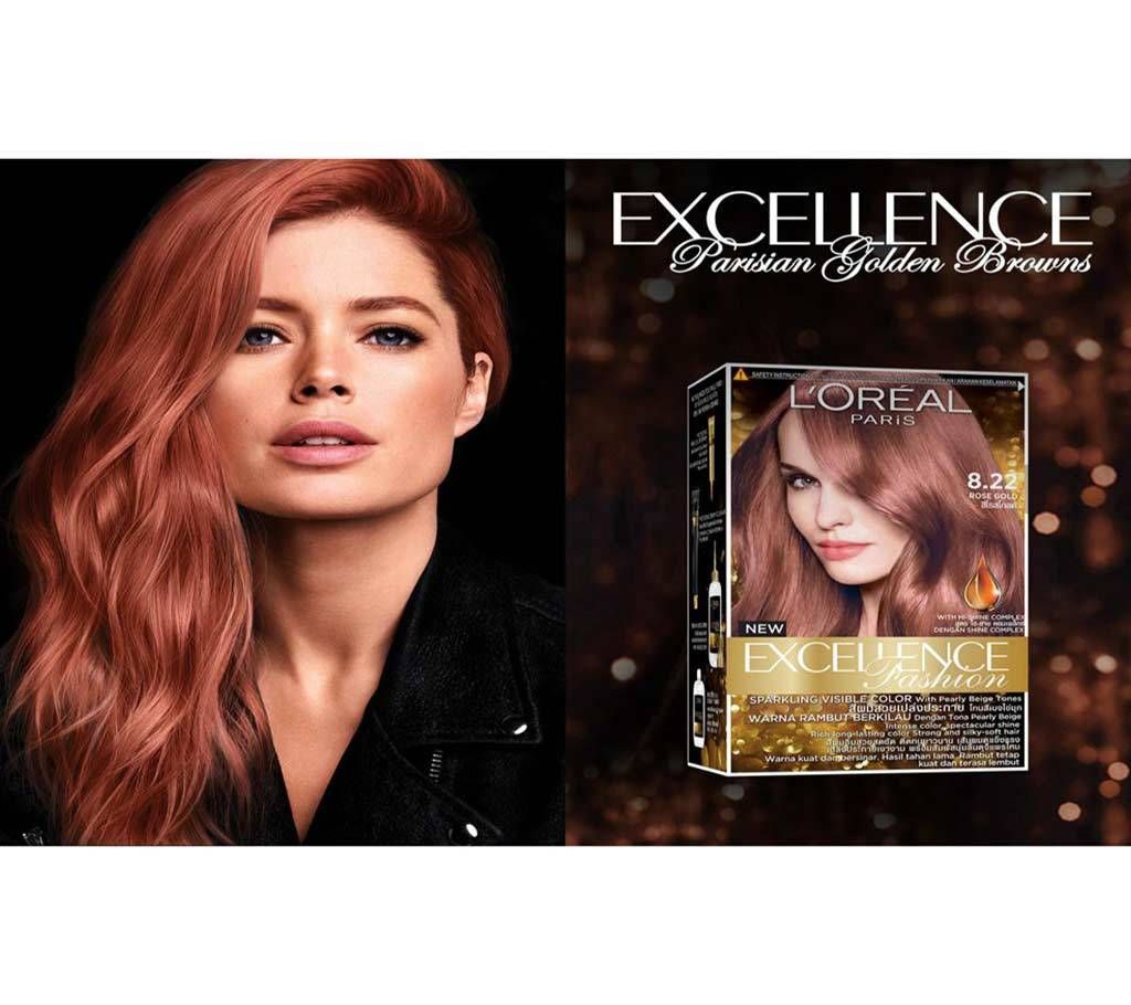 LOreal paris 8.22 Rose Gold sparkling visible color- হেয়ার কালার- 8.22 Oz-France