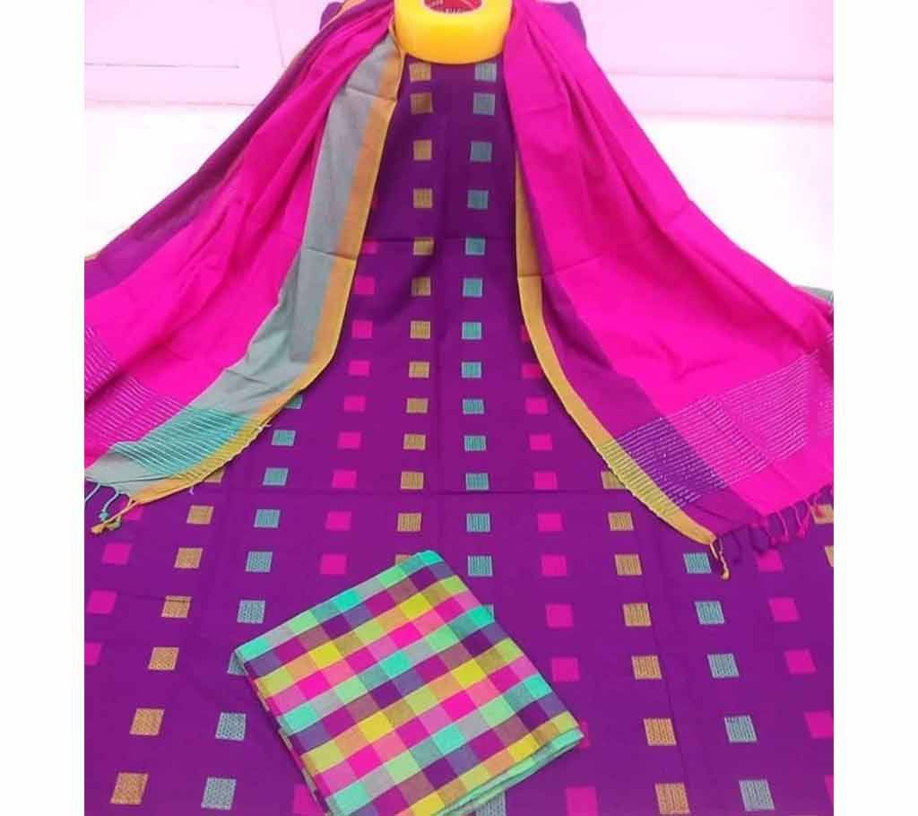 Homemade Tat Original Cotton Multi Color Deshi Shalwar Kameez For Women-5
