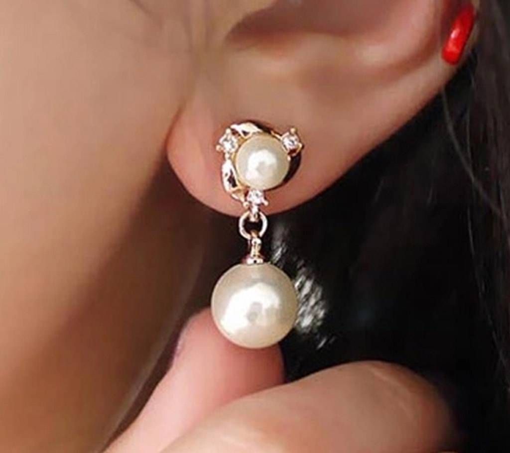 Trendy Artificial Pearl Drop Earrings