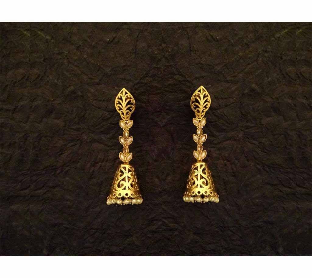 Paan Hold Long Bell Antique Earrings (by Pink Point - ER-5533-53)