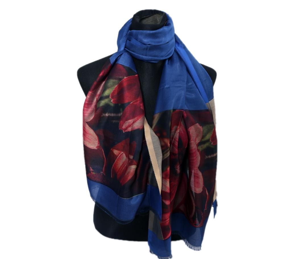 Floral Silk Print Hijab for Women