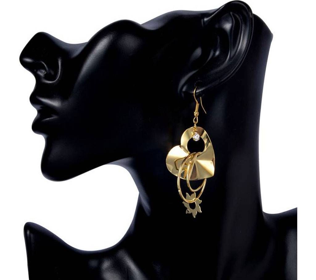 Heart Shape Sun Flower Earrings