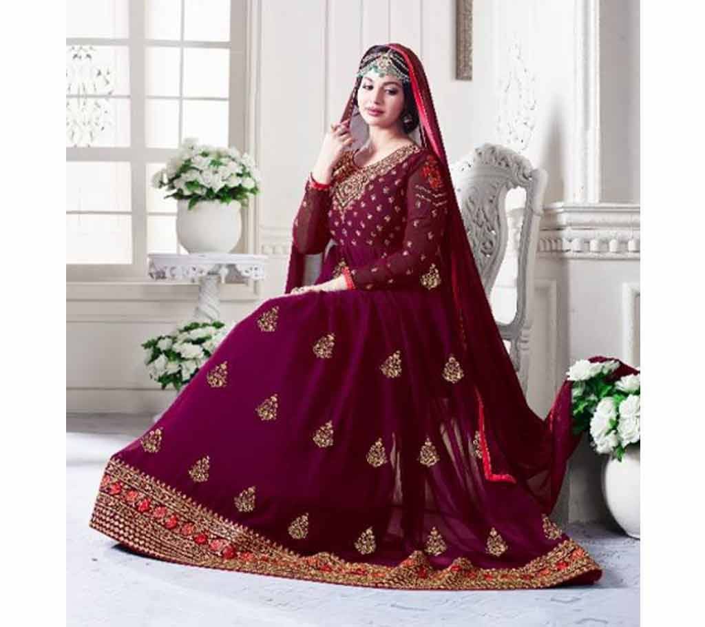 UNSTITCHED GEORGETTE WITH EMBROIDERY  WORK salwar kameez suit  ayesha 015
