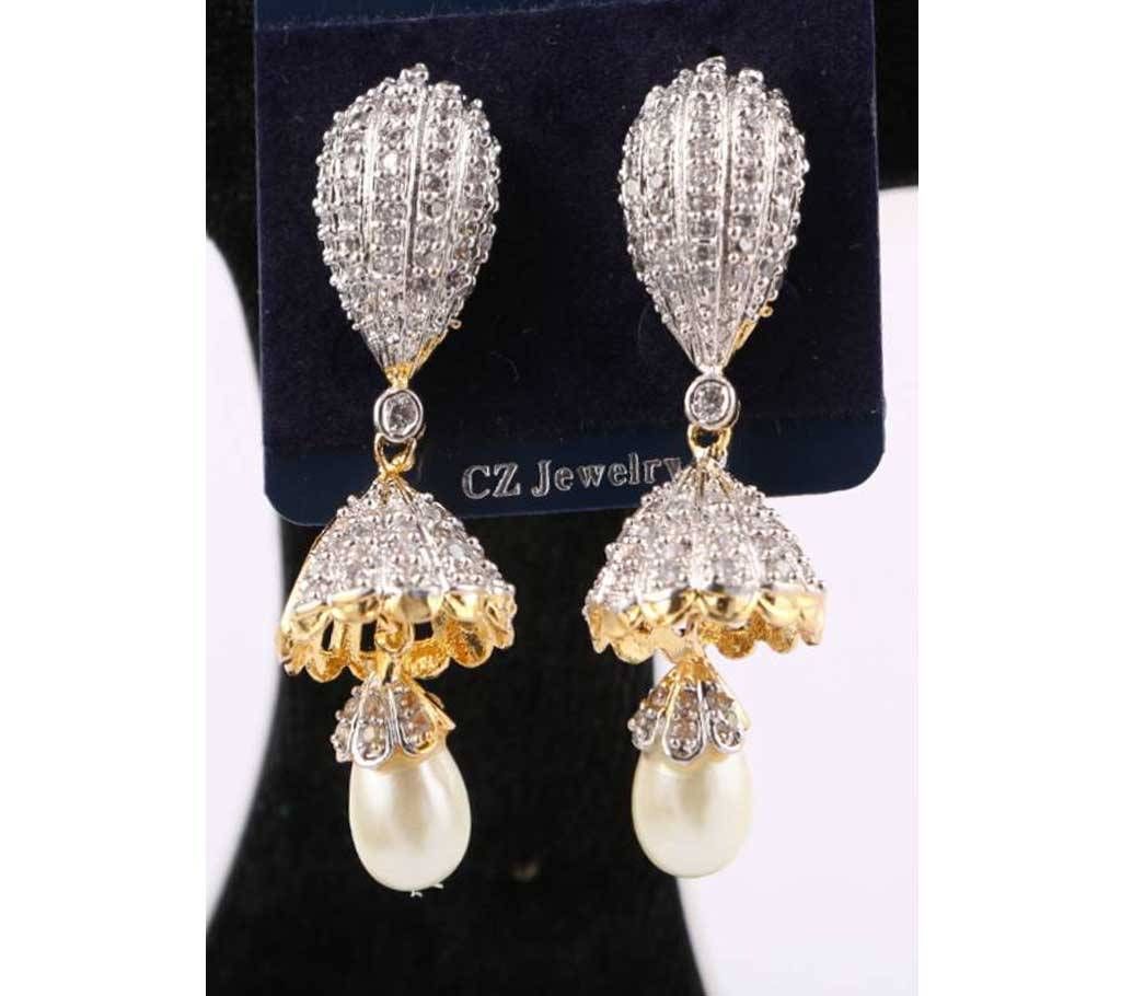 american diamond cut jhumka-673