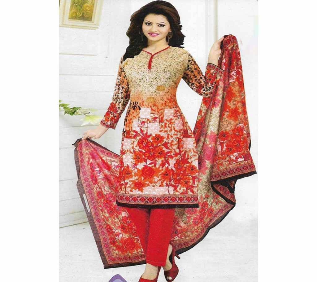 Unstiched Cotton Lawn Printed Three Piece