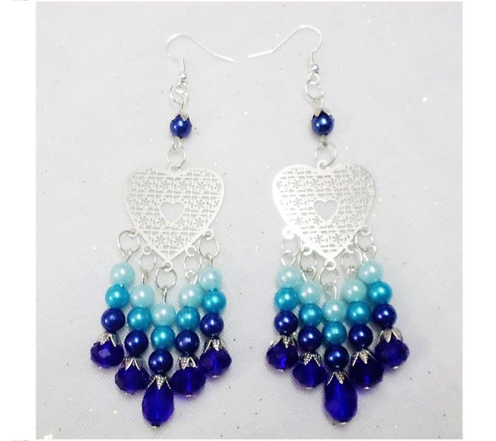 Silver Filigree Design Heart Shaped Earrings
