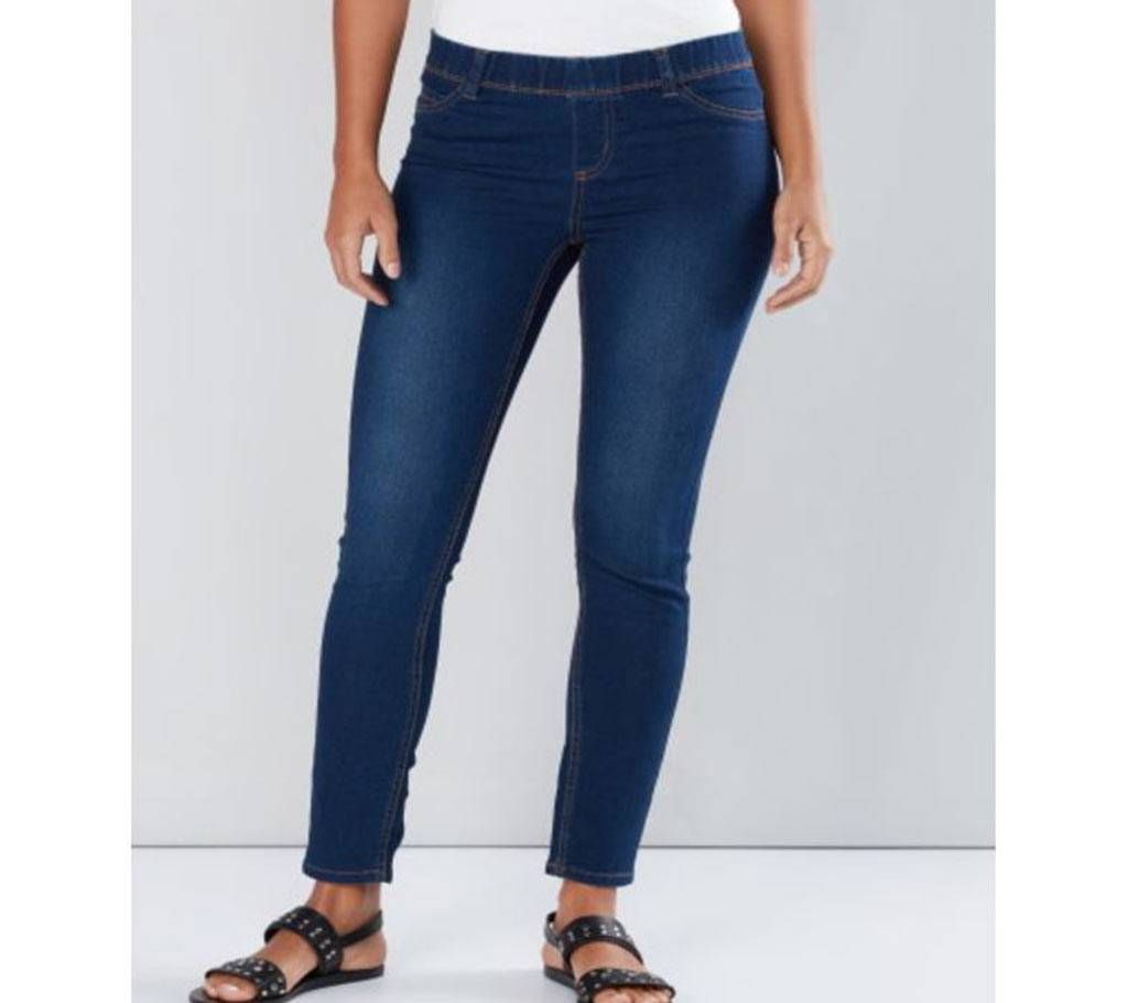 Full Length Denim Jeggings with Elasticized Waistband