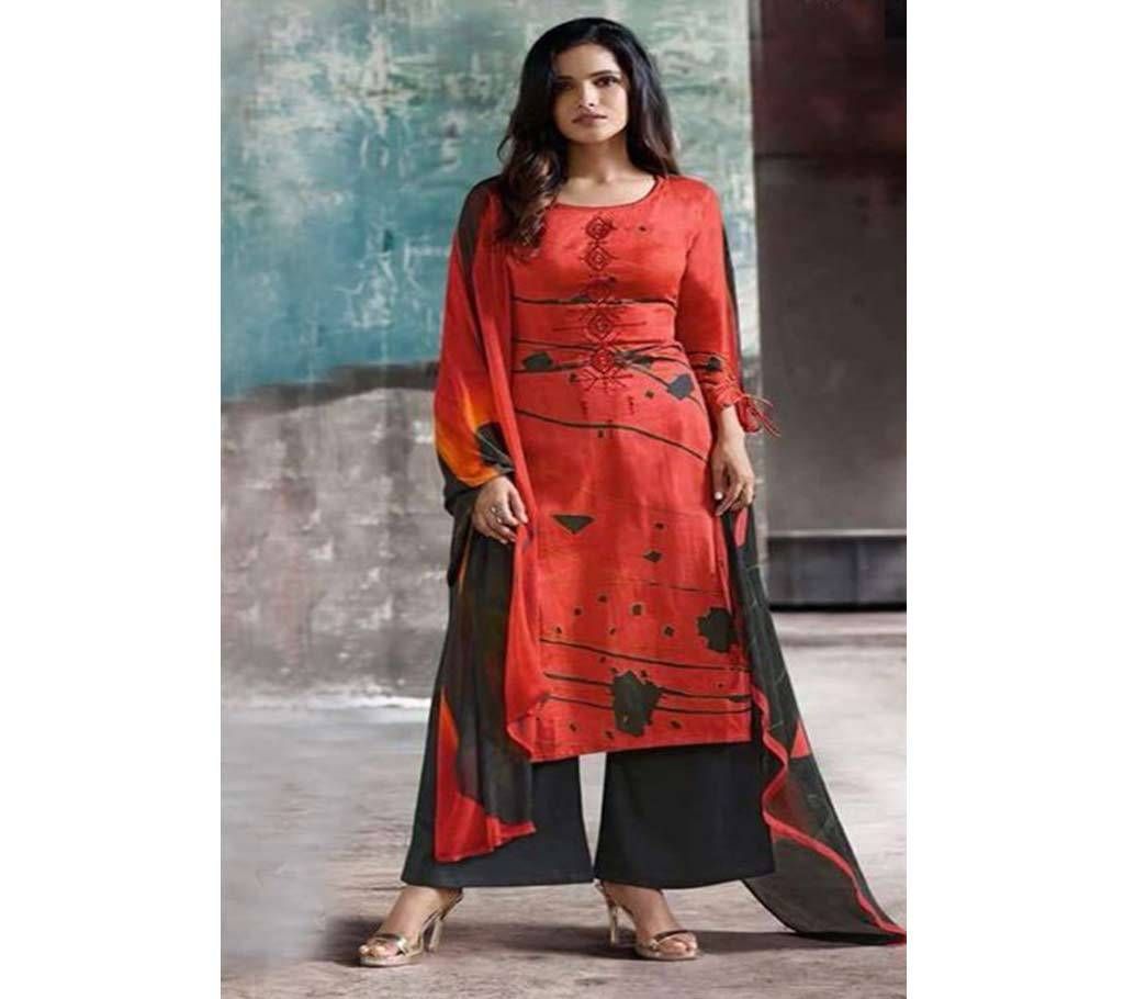 Omtex Omaira - 203-A Unstitched Cotton satin Suit