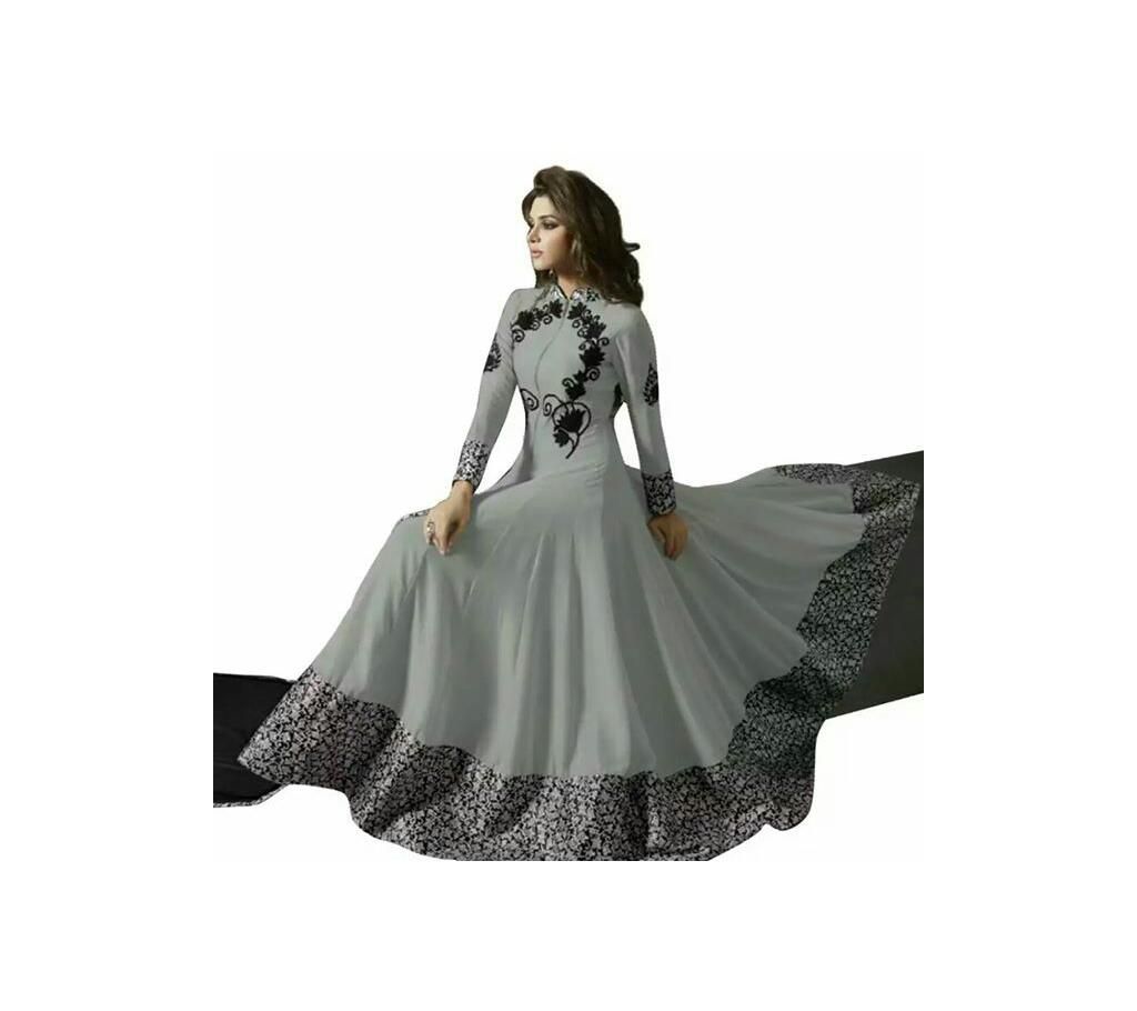 Gray Georgette Unstitched Gown  from Woman