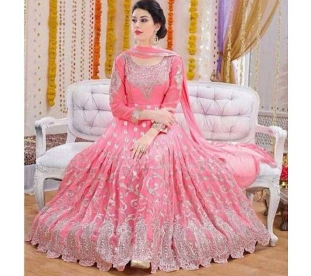 Unstitched Soft Gorjet lehenga-22