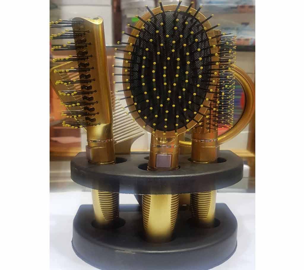 Hair brush, mirror and comb set (5 pies)