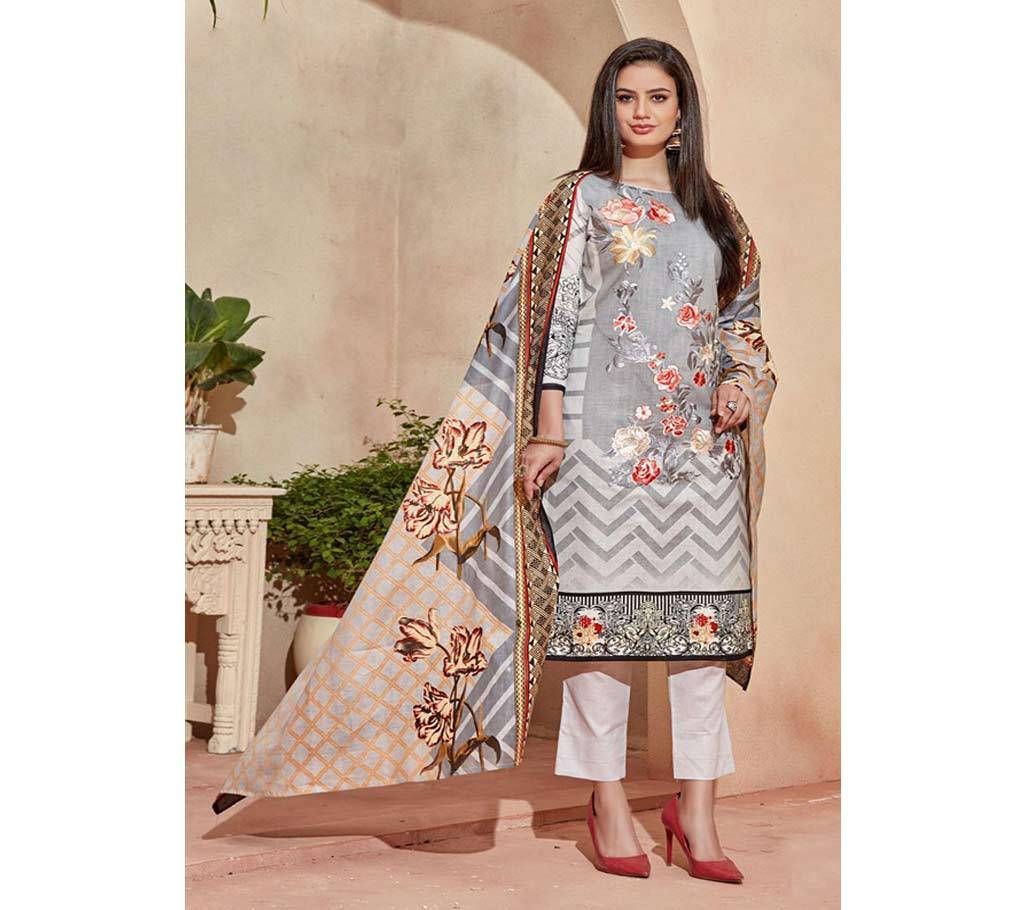 Unstitched Lawn Slawar Kameez For Women 