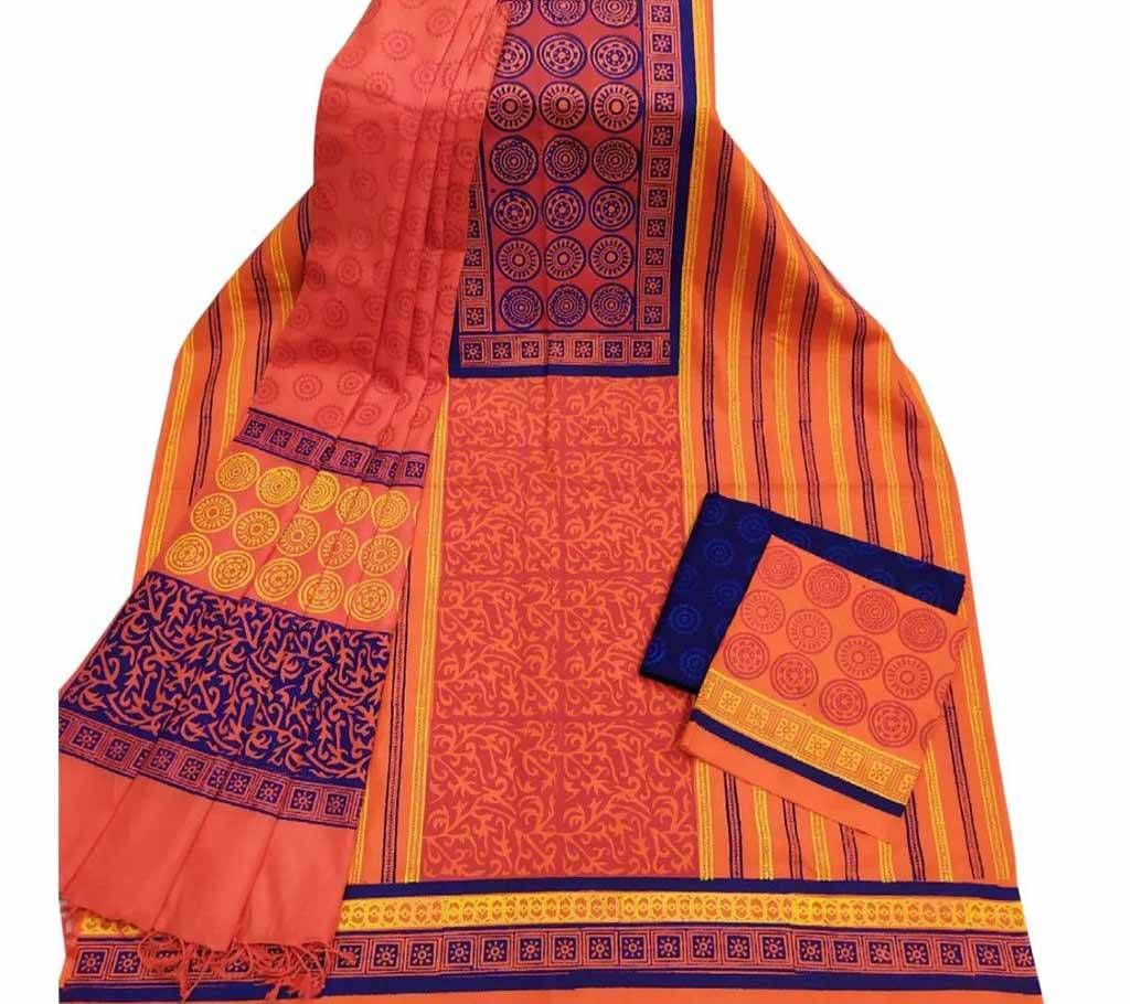 Unstitched Block Printed Cotton Salwar kameez st-12