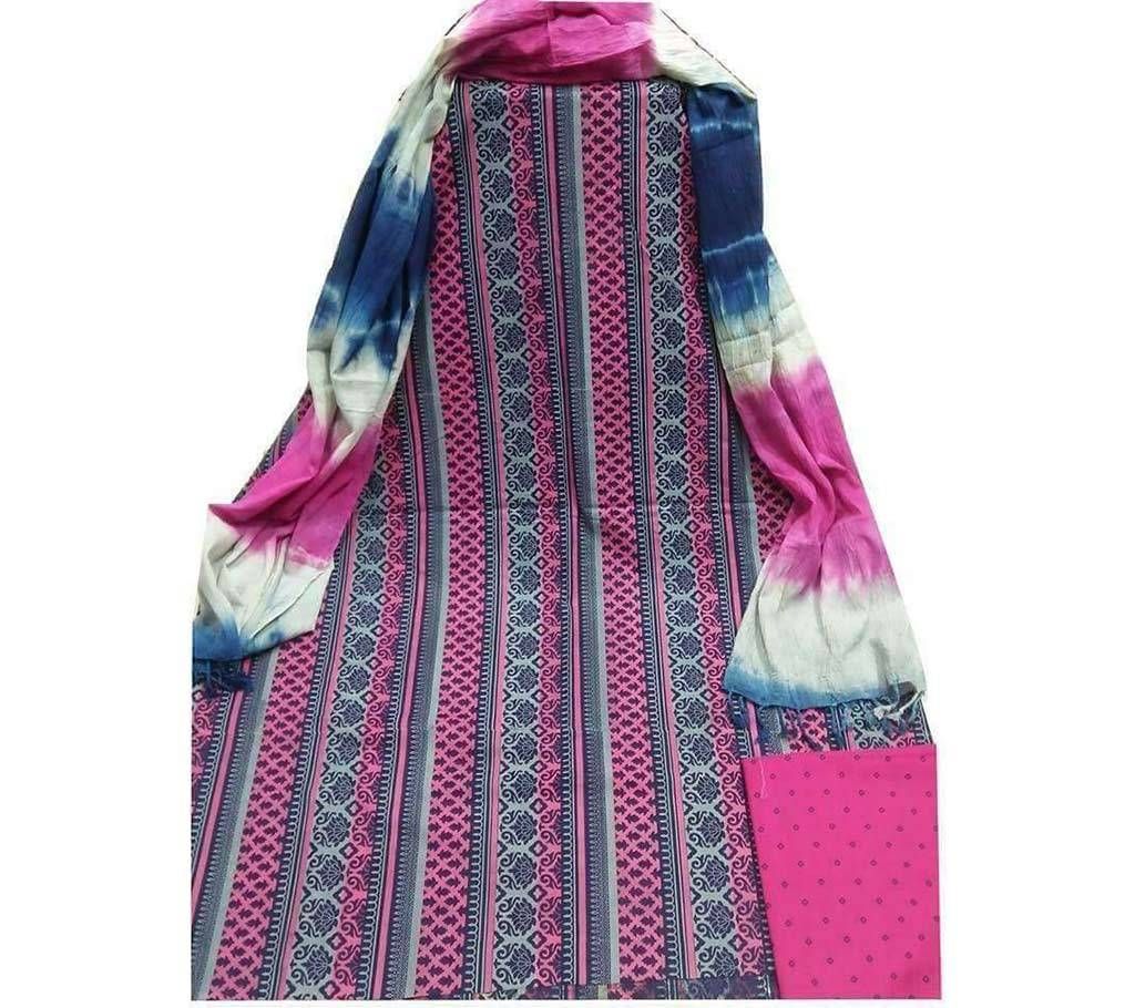 un stitched pure cotton three piece 