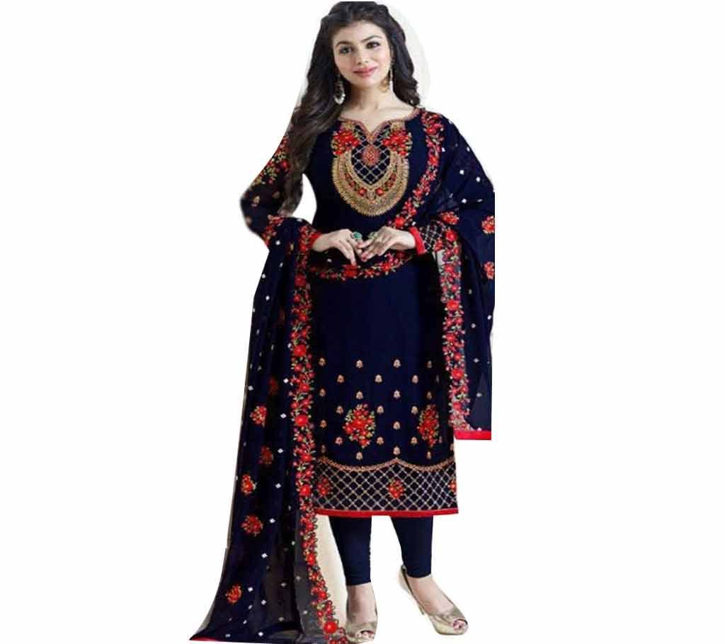 Designer Unstitched Georgette Embroidery Three Piece