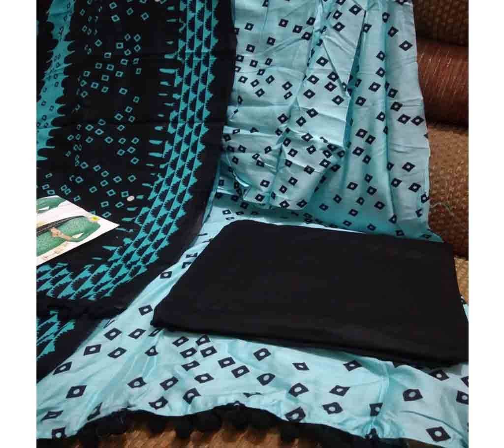  Unstitched Cotton three piece - 015