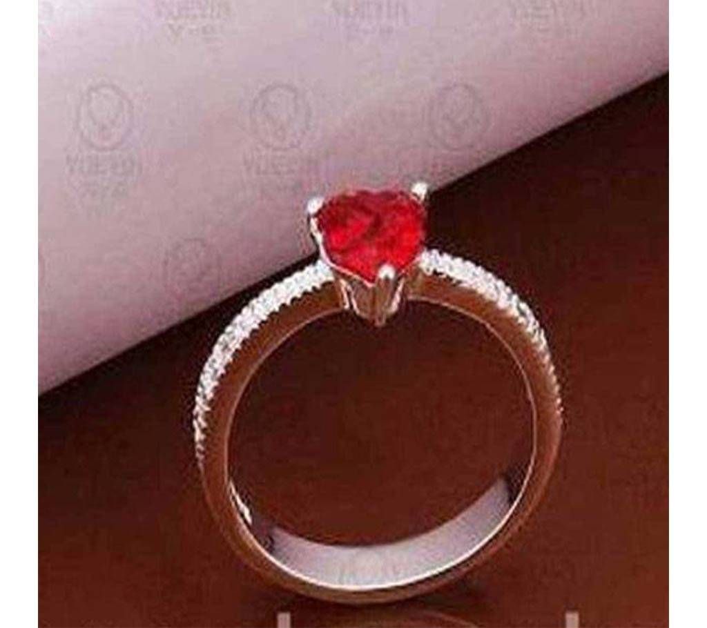 RED STONE SHAPE FINGER RING