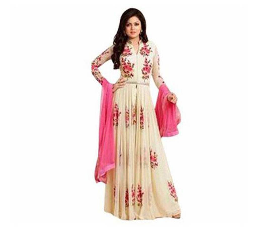 Semi-stitched Soft Georgette Embroidery Long Dress (Copy)