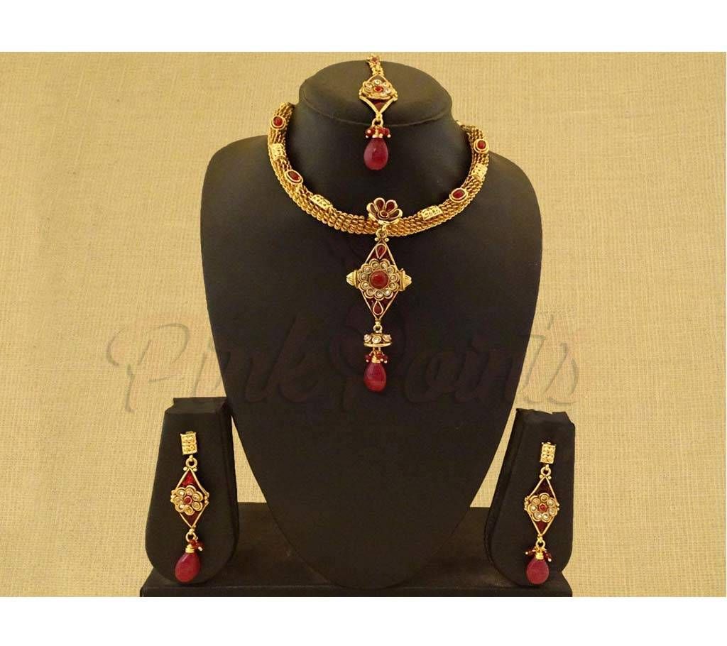 Flower Center Antique Necklace Sets (by Pink Point - NS-3633-80)