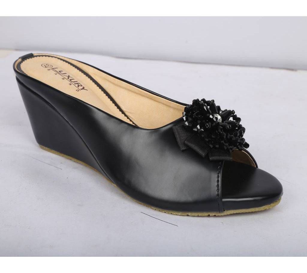 Leather Wedge High Heel Sandals for Women
