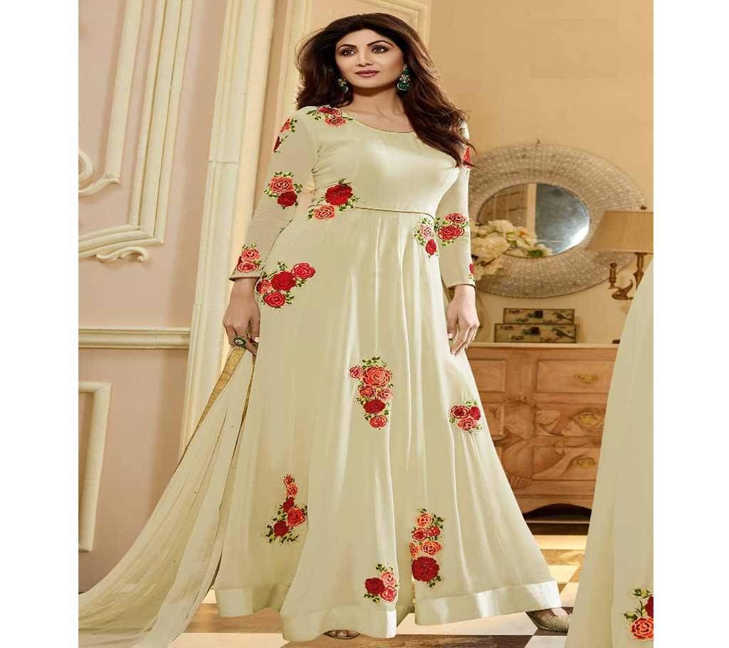 Unstitched DESIGNER GEORGETTE with embroidery work ANARKALI FROCK  shilpa 020