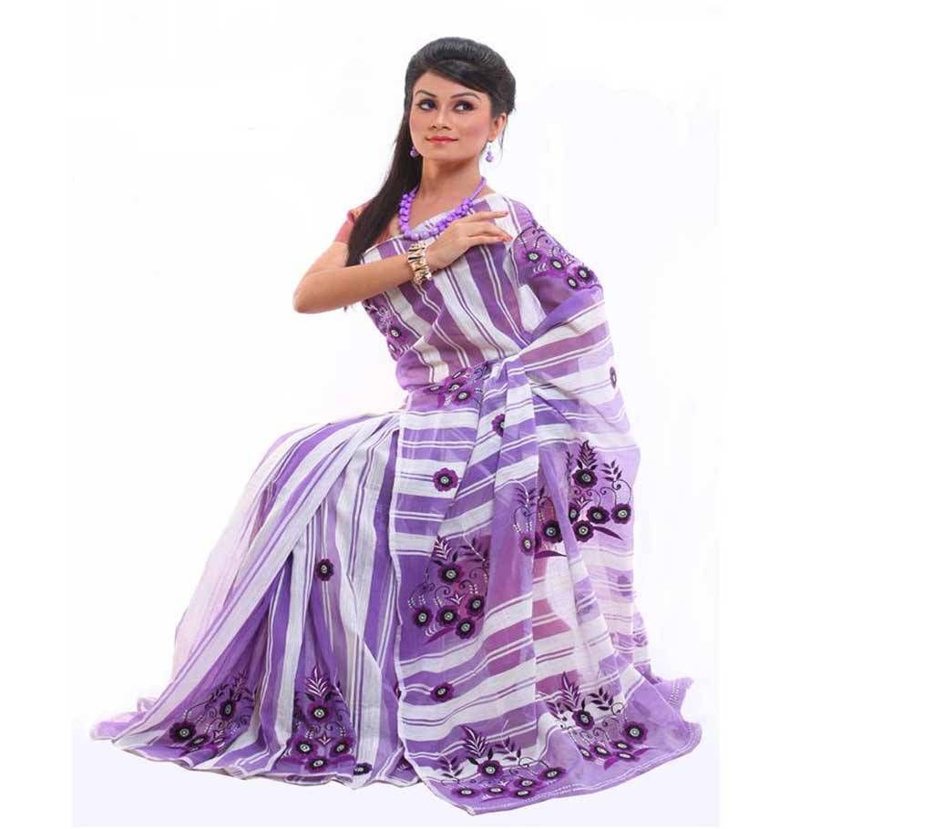 Pure Andy Silk With Hand Embroidery Saree