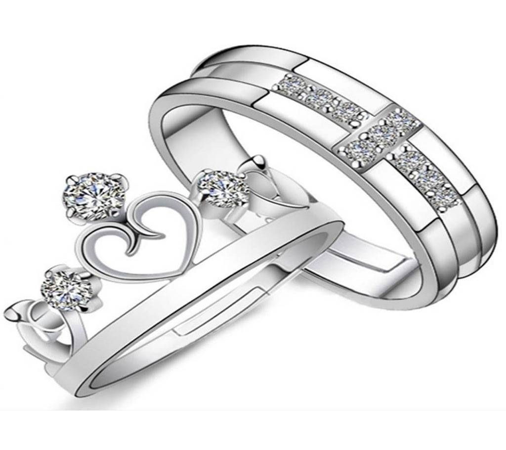 Love Promise Couple Finger Ring -Silver
