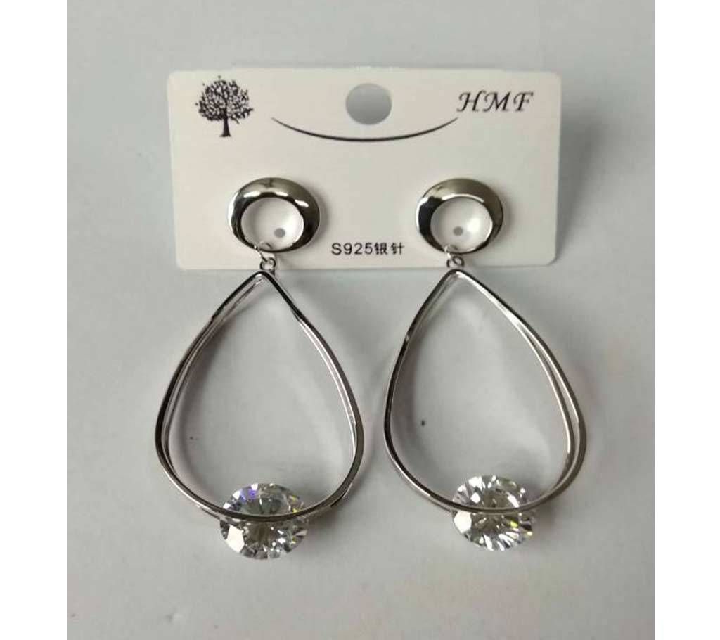 Metal White Stone Earring for Women
