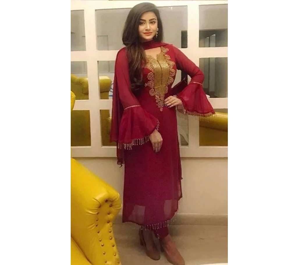 Semi Stitched Indian Weightless Georgette Carcupi Salwar Kameez Copy