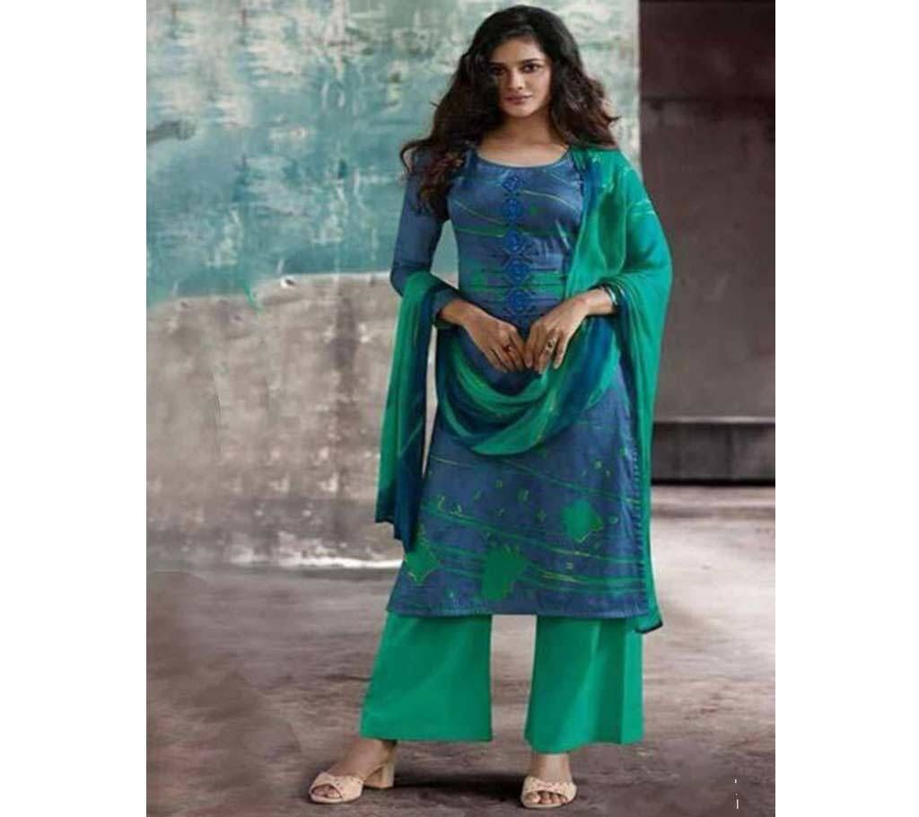 Omtex Omaira - 203-B Unstitched Cotton satin Suit