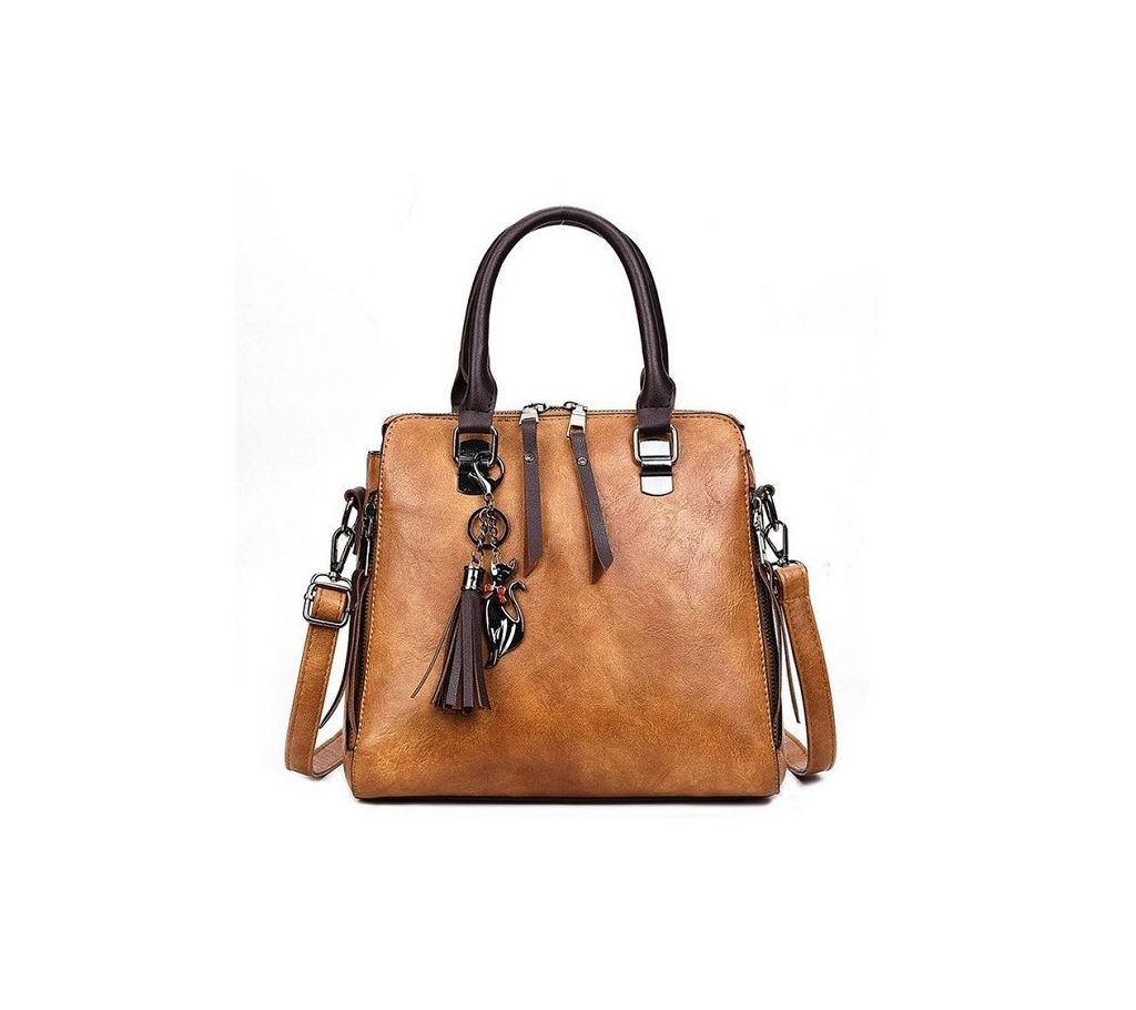 Women exclusive design PU leather handbag, shulder bag (1828) Brown