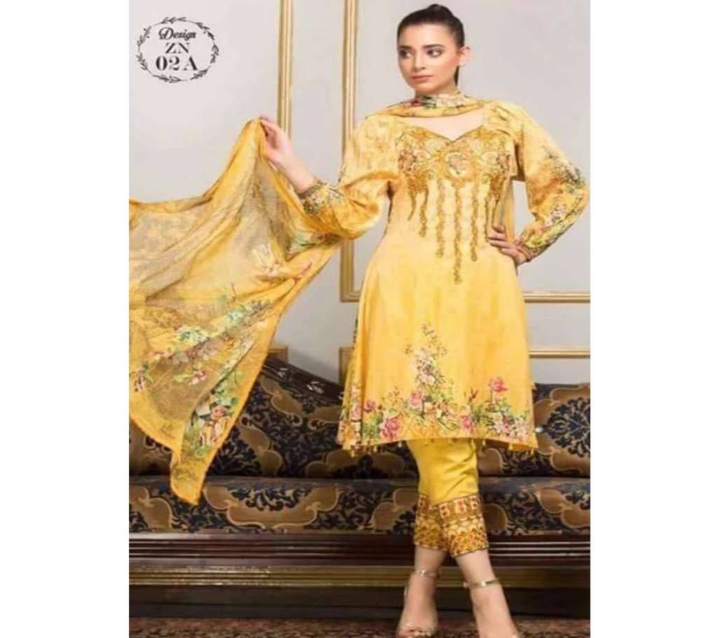 Mohagni Arena Spring UNSTITCHED EMBROIDERED THREE PIECE