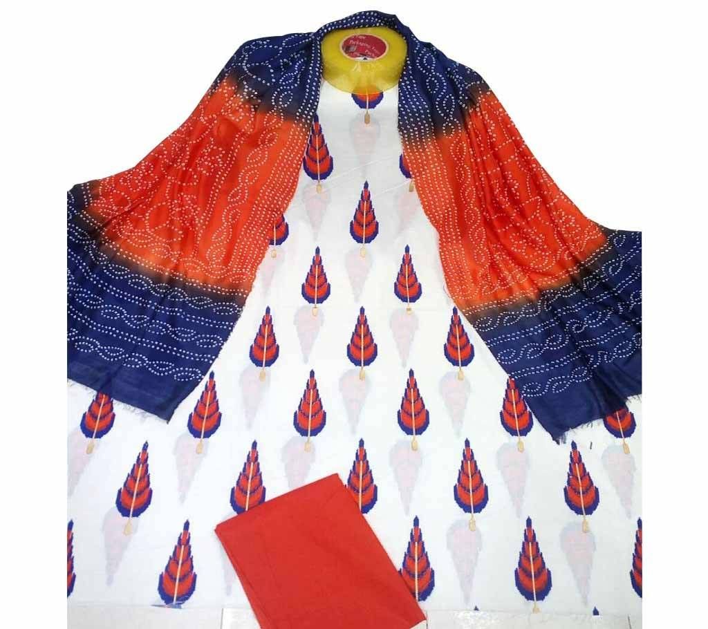 Unstitched skin printed cotton salwar kameez fs-1021
