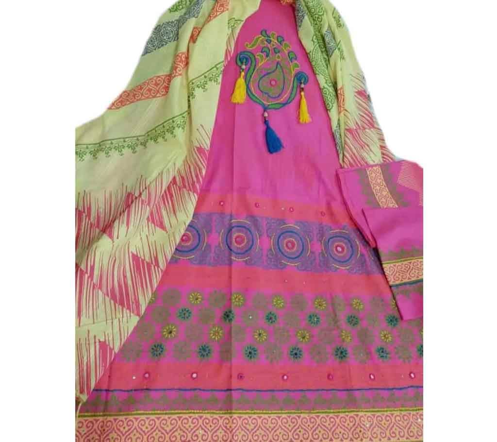 Unstitched Block Printed Three-Piece 05