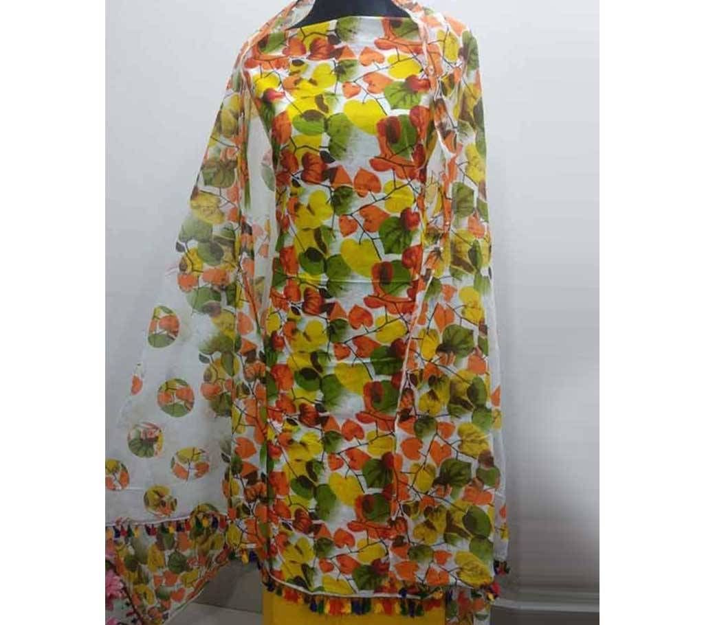 Unstitched Skin Print Salwar Kameez Leaf