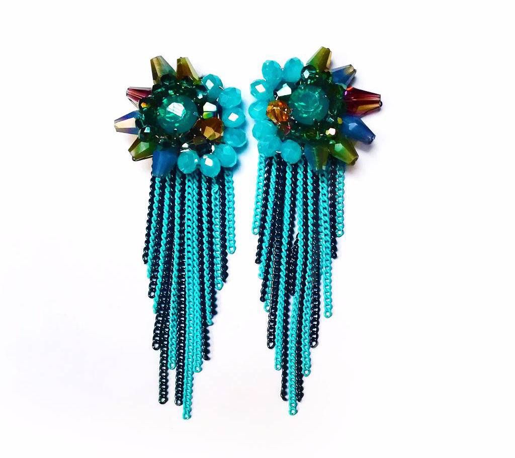 Beads setting earrings 