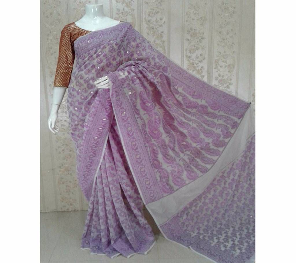 Purple mirpur jamdani silk sharee 