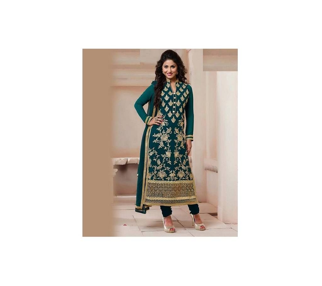 Unstiched block printed cotton replica salwar kame