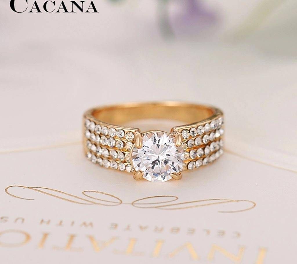 Premium Zircon Bead Stone Setting Finger Ring